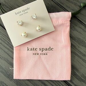 Kate Spade Gold and Pearl Stud Earrings